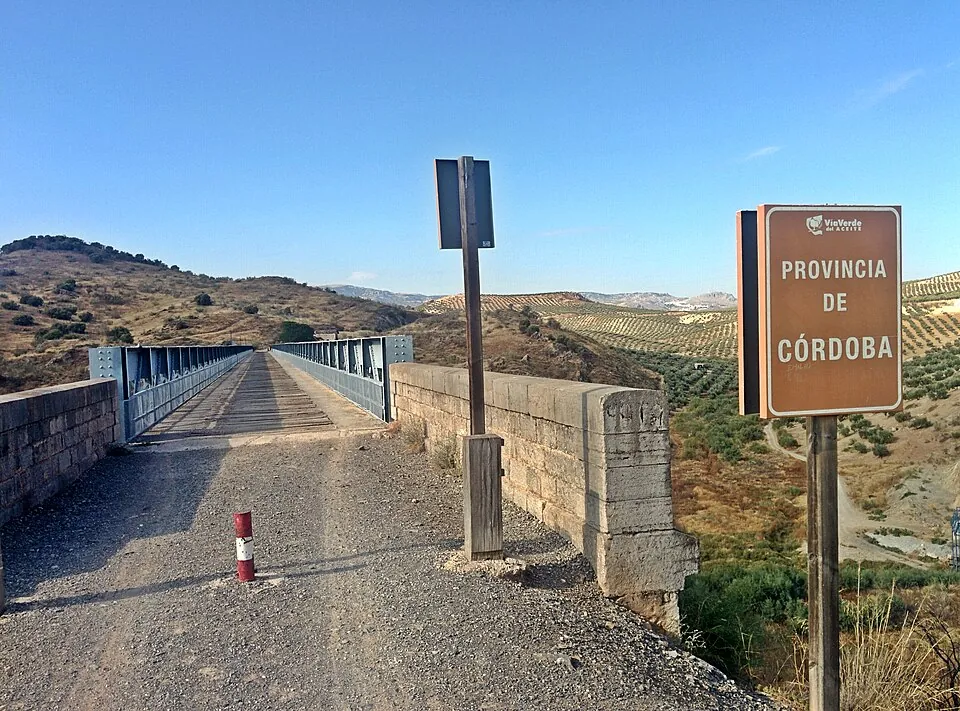 The Subbética Greenway, among olive groves.