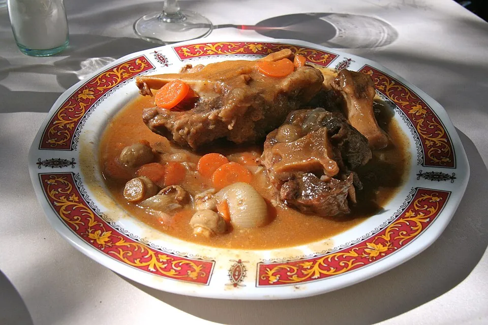 Stewed oxtail.